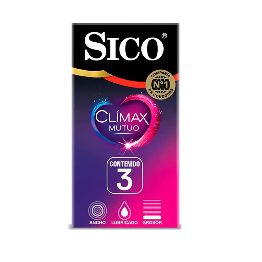 CONDONES SICO CLIMAX MUTUO C/3 PZS