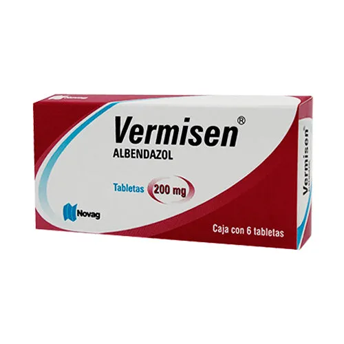 ALBENDAZOL TABS C/6, 200 MG  VERMISEN