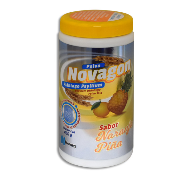 PLANTAGO PSYLLIUM,  POLVO SABOR NARANJA-PIÑA, FRASCO 400G