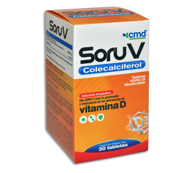 VITAMINA D 4,000UI C/30 TABLETA MASTICABLE