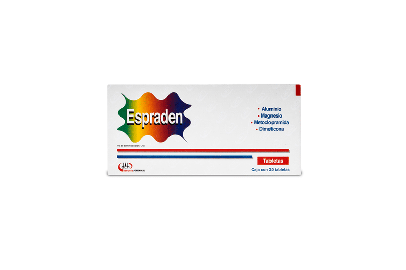 ALUMINIO MAGNESIO DIMETICONA METOCLOPRAMIDA C/30 TABS ESPRADEN