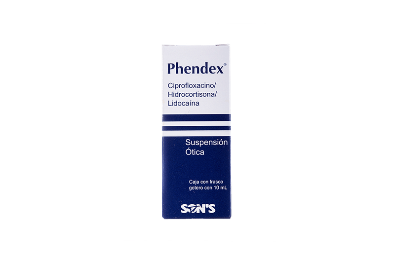 CIPROFLOXACINO HIDROCORTISONA LIDOCAINA 2/10/50MG GOTAS 10ML PHENDEX