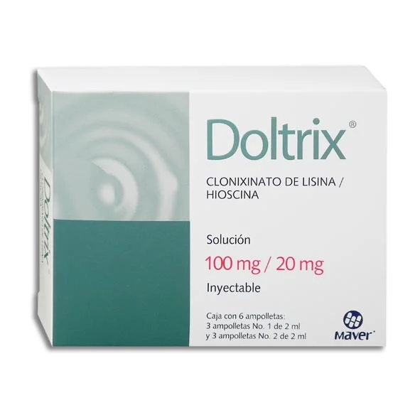 CLONIXINATO DE LISINA BUTILHIOSCINA 100/20MG C/3 AMPOLLETAS DOLTRIX