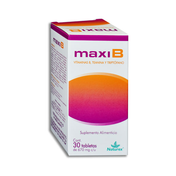 MAXI B VITAMINAS B,TEANINA Y TRIPTOFANO 30 TABLETAS