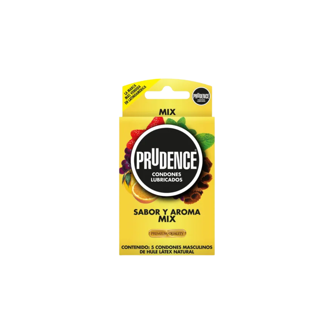 CONDONES PRUDENCE  SABOR Y AROMA MIX 5 PIEZAS