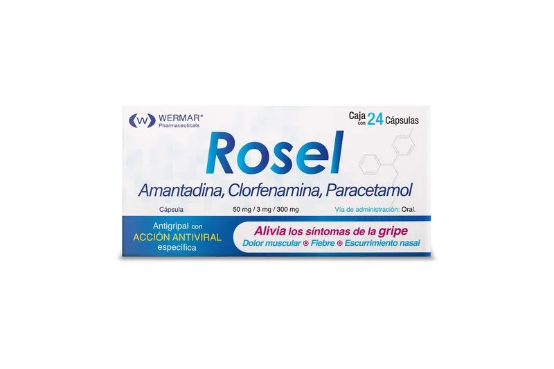 AMANTADINA PARACETAMOL CLORFENAMINA 50/300/3MG C/24 CAPS ROSEL