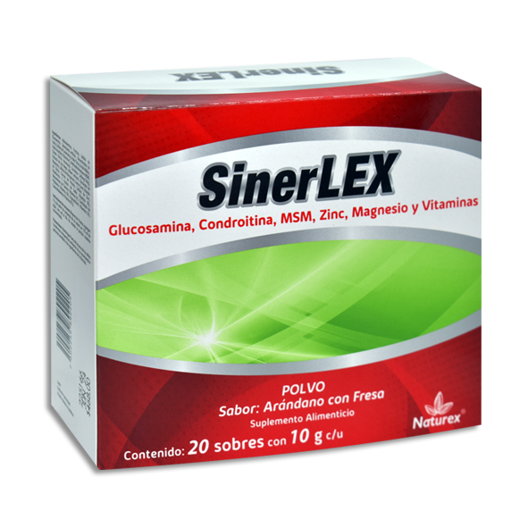 SINERLEX, GLUCOSAMINA, CONDROITINA, MSM Y VITAMINAS C/20 SOBRES