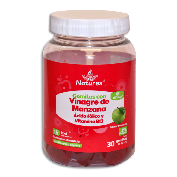 GOMIX VINAGRE DE MANZANA, ACIDO FOLICO, VITAMINA B12 C/30 GOMITAS