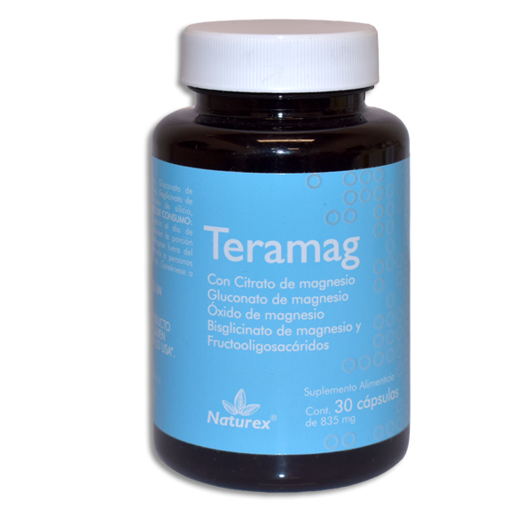 GLUCONATO OXIDO BISGLICINATO CITRATO DE MAGNESIO Y FRUCTOOLIGOSACARIDOS C/30 CAPS TERRAMAG